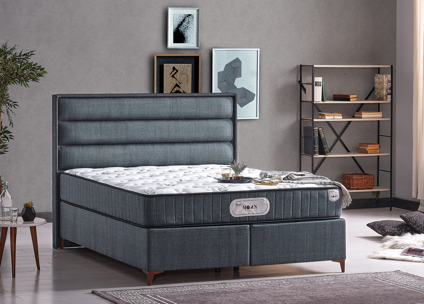 Moon Bed Frame Dark Grey